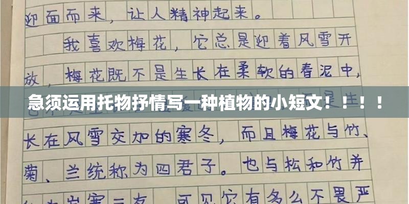 急须运用托物抒情写一种植物的小短文！！！！
