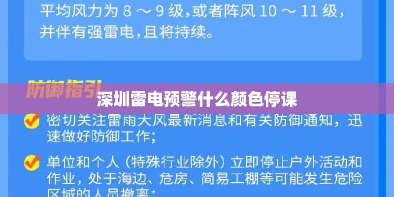 深圳雷电预警什么颜色停课 深圳雷电预警什么颜色停课